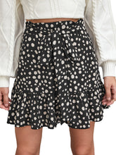 Polka Dot Ruffle Hem Tie Front  Skirt Sai Feel